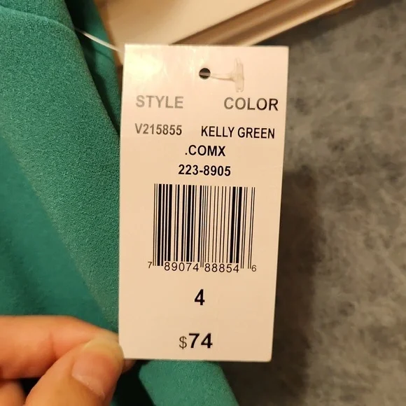 New! RN Studio green dress with ruffle sleeves size 4. Wedding party formal - Picture 3 of 9